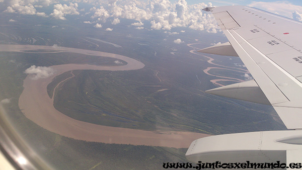 Vista del Amazonas desde el avion