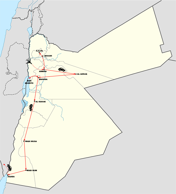 mapa jordania
