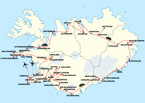 mapa islandia