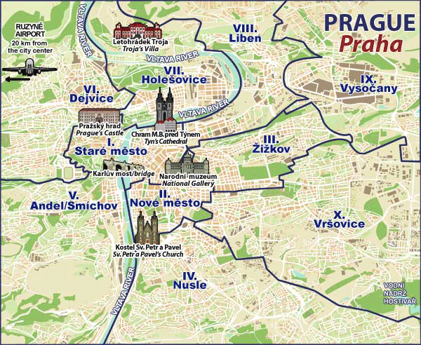 mapa praga