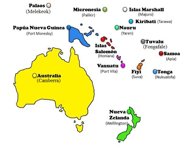 mapa oceania